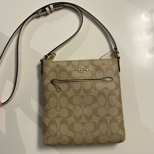 Coach Tan Crossbody Bag with matching wristlet wallet